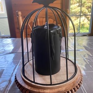 Bat cage with Black light up candle